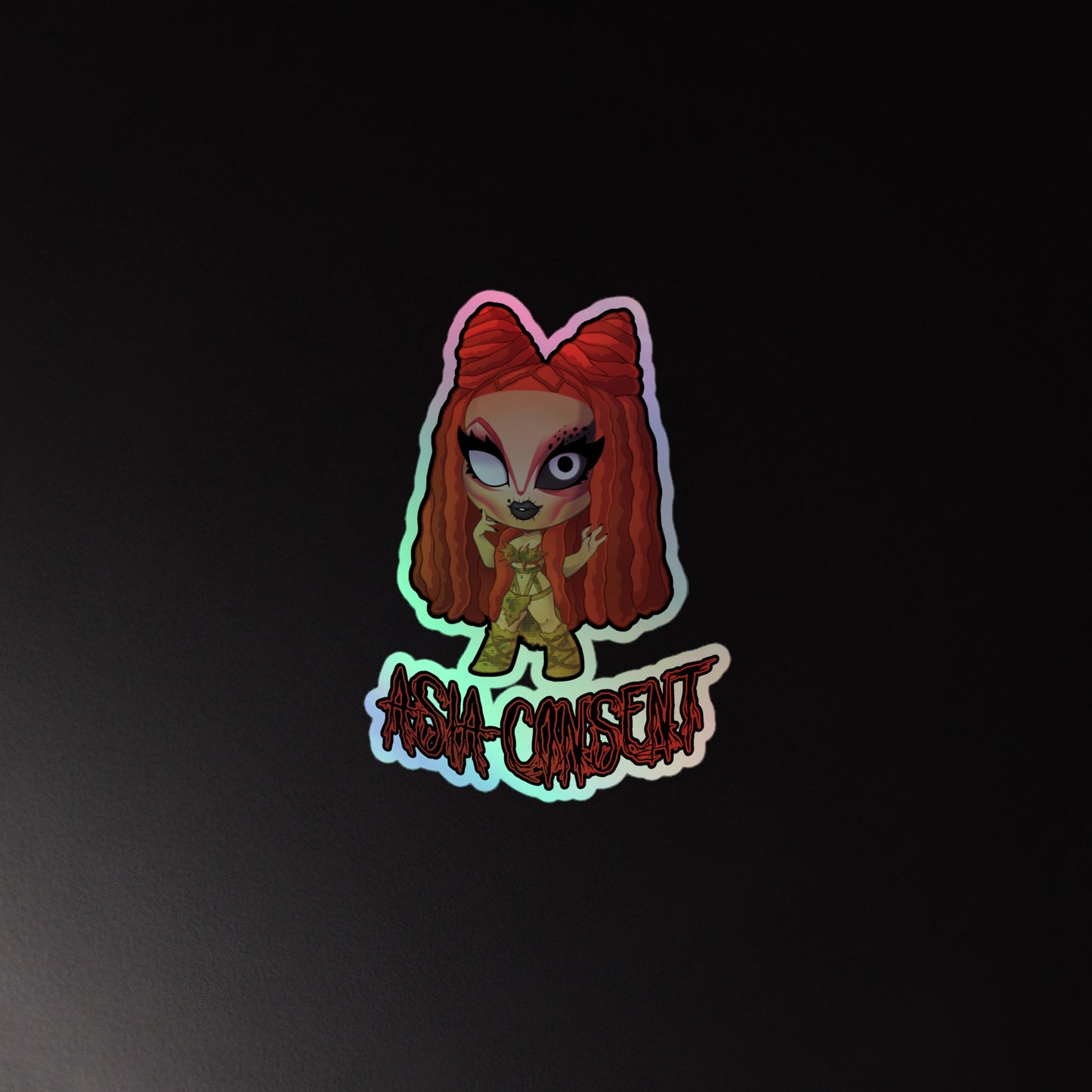 Burlap Demon Asia Holographic Sticker