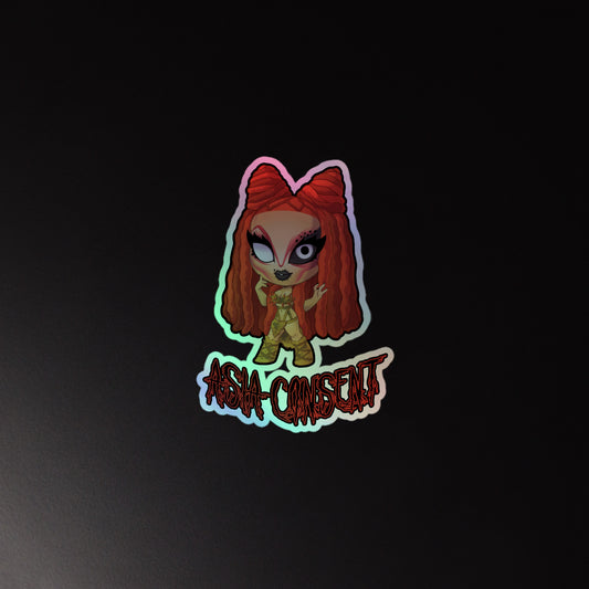 Burlap Demon Asia Holographic Sticker